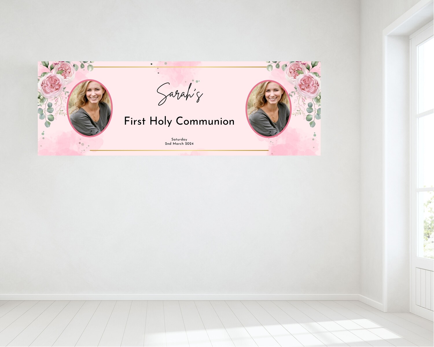 First Holy Communion Banner - Personalised with Two Photos