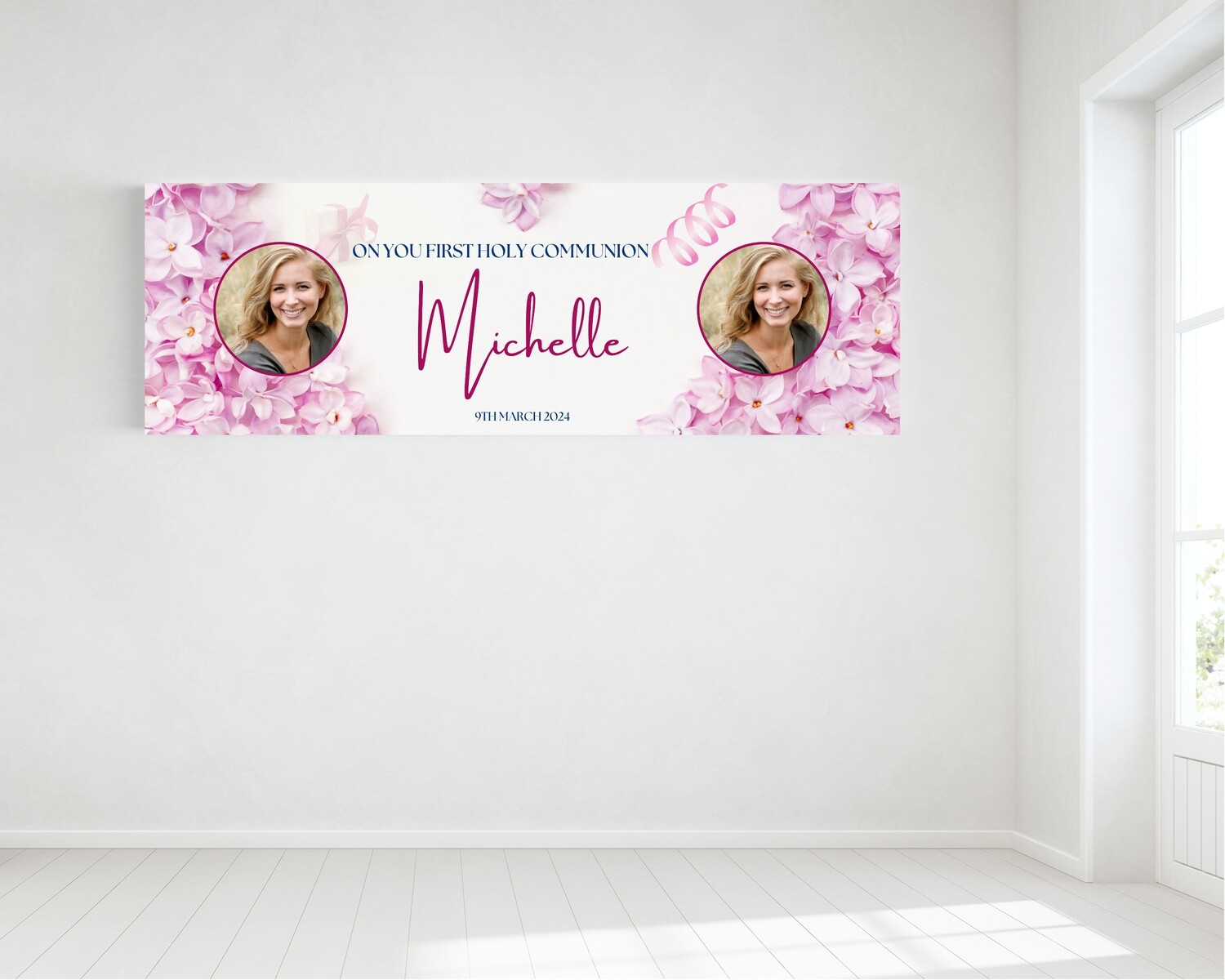 First Holy Communion Banner - Personalised with Two Photos