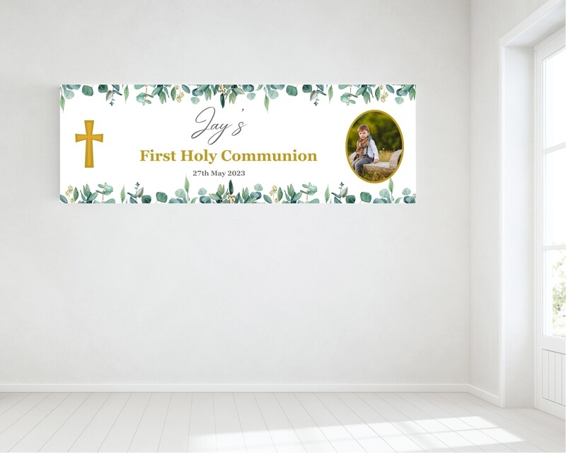 First Holy Communion Banner - Personalised with Photo
