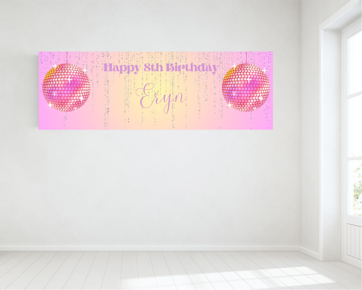 Disco Theme Banner - Personalised - HUGE