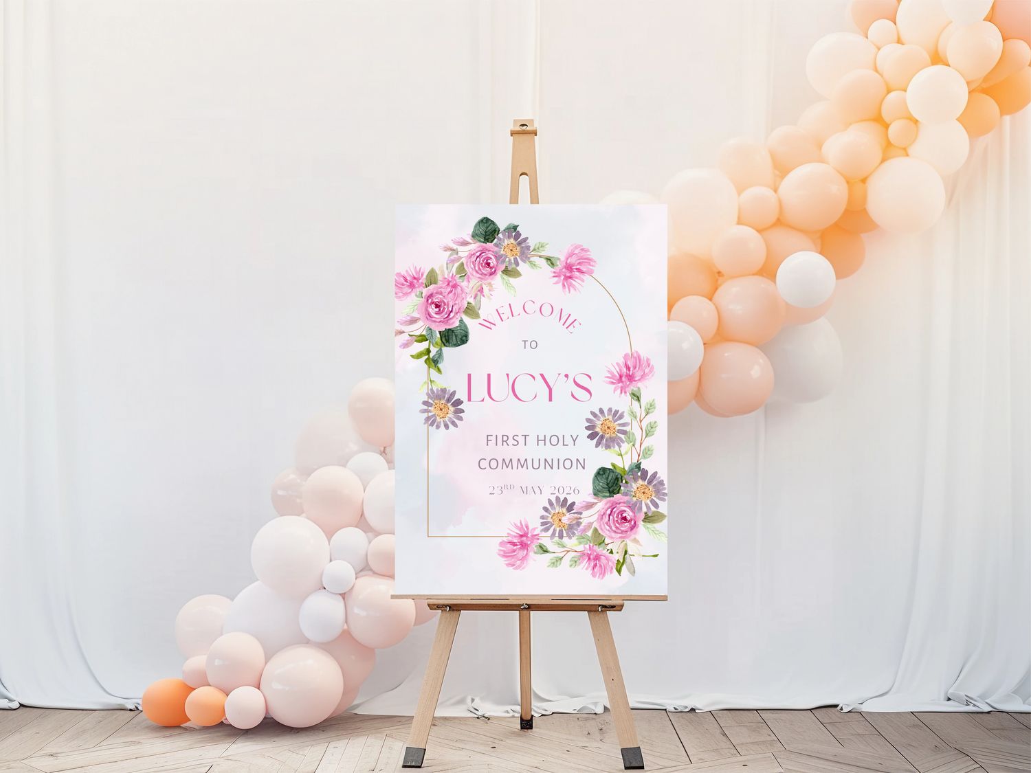 The Lucy Style First Holy Communion Welcome Sign