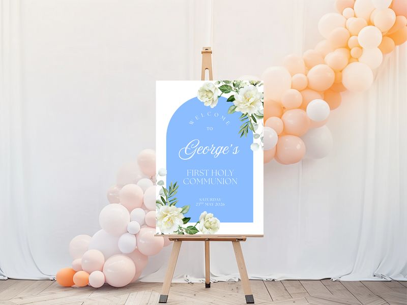 The George Style First Holy Communion Welcome Sign