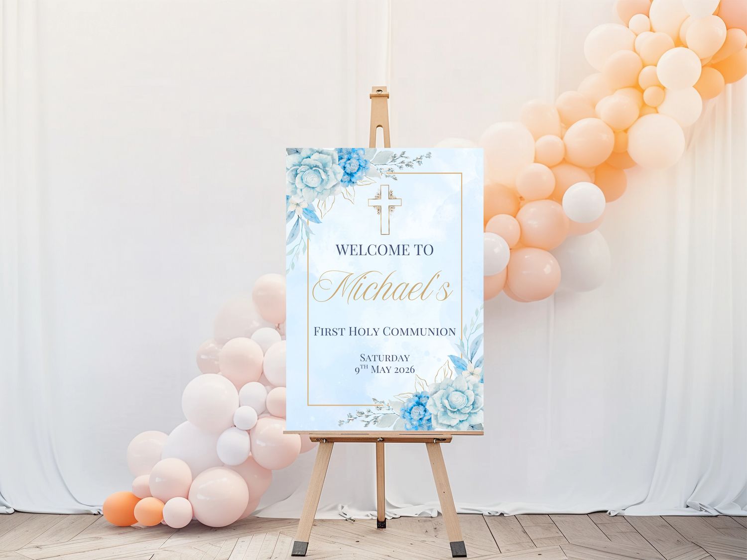The Michael Style First Holy Communion Welcome Sign