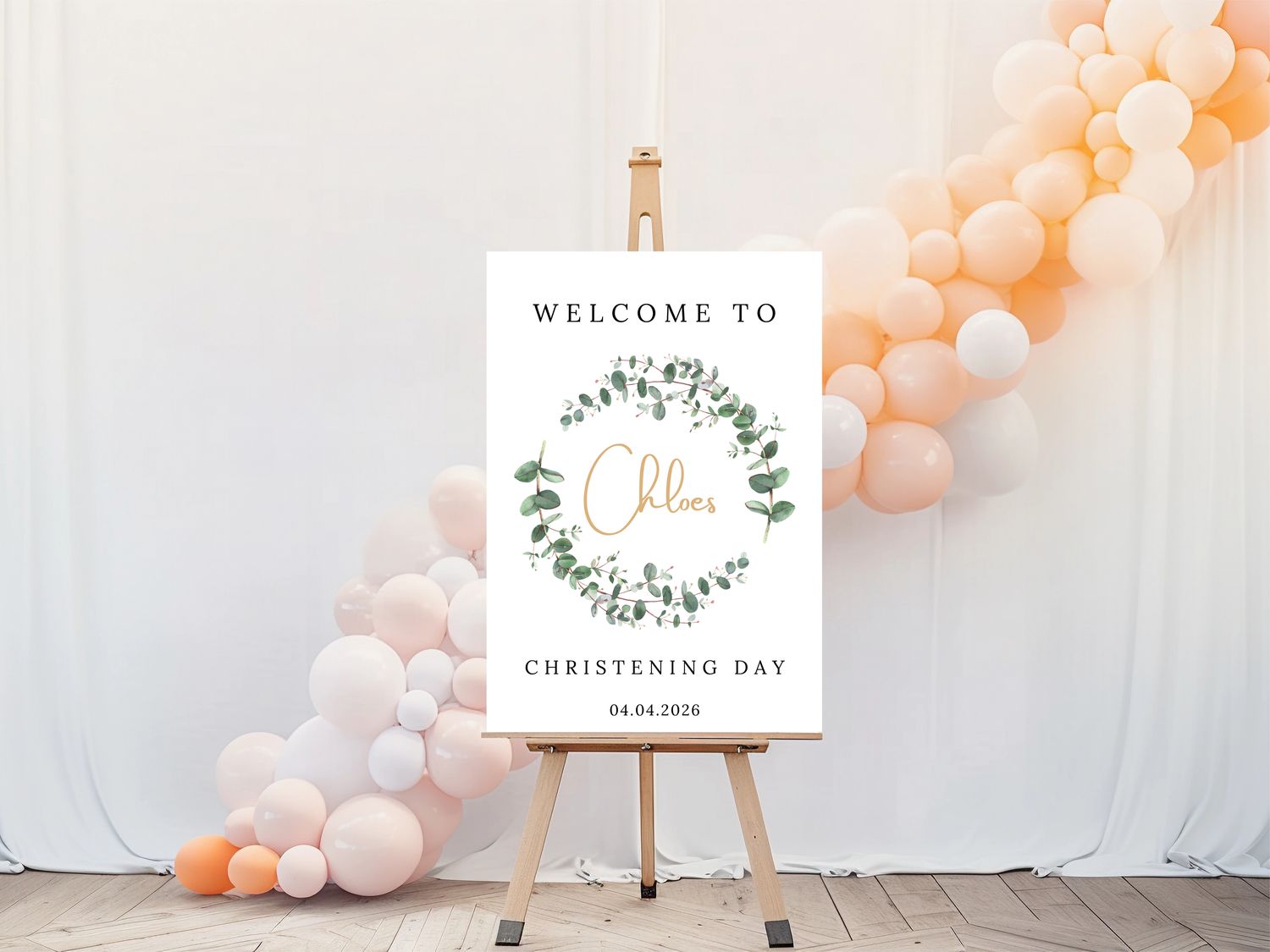 The Chloe Style Christening Welcome Sign