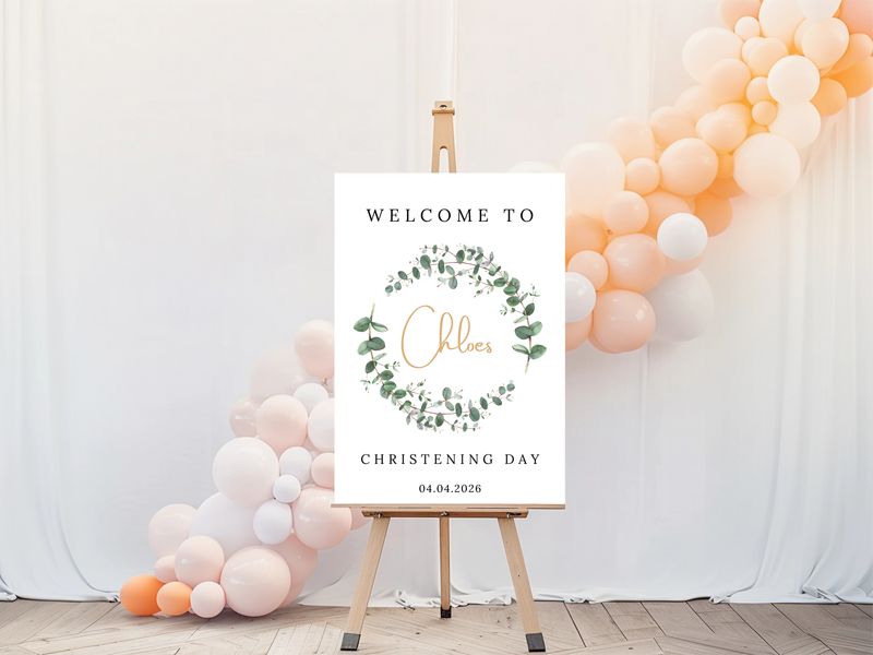 The Chloe Style Christening Welcome Sign