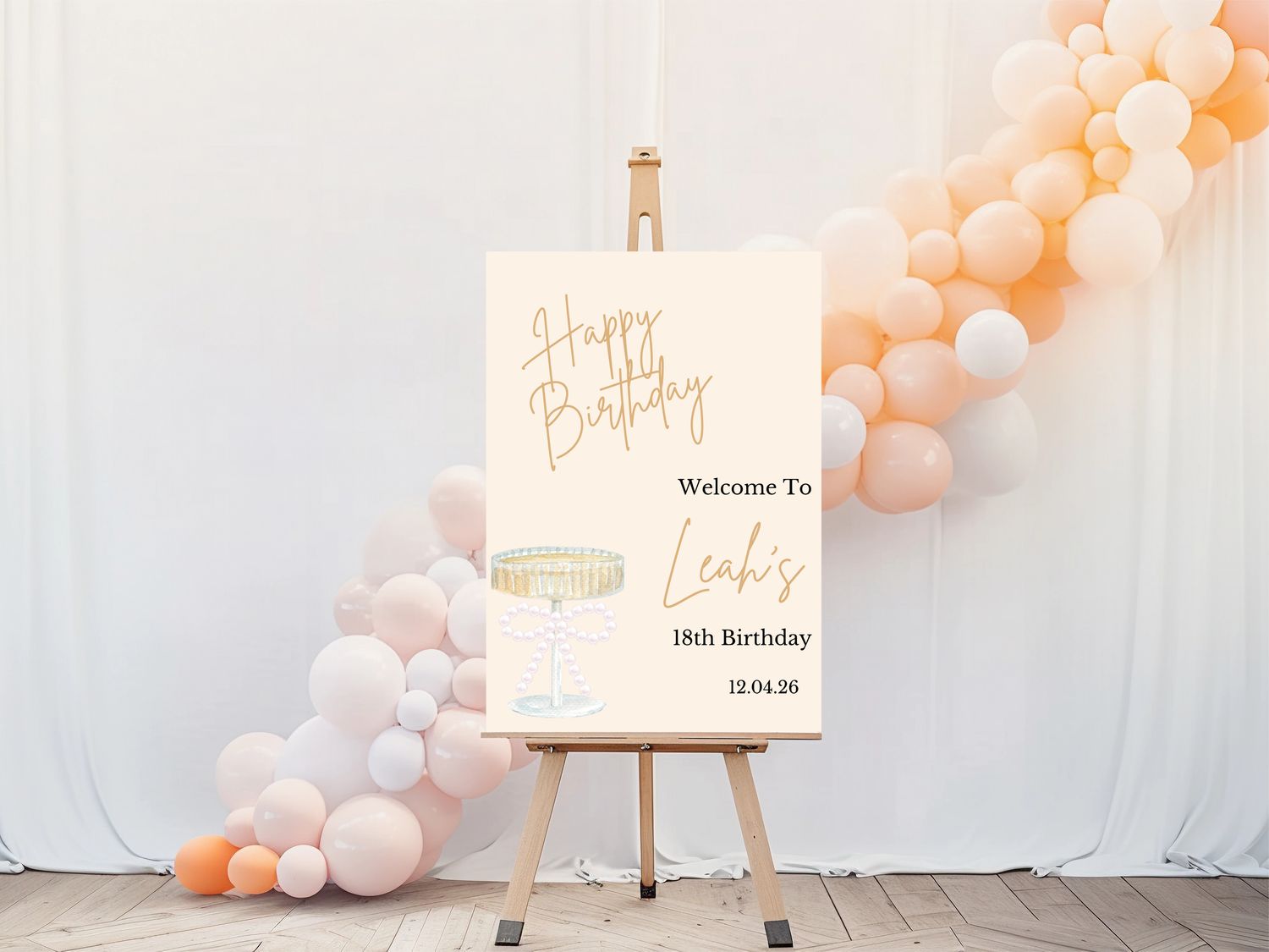 Prosecco &amp; Pearls Theme - Welcome Sign