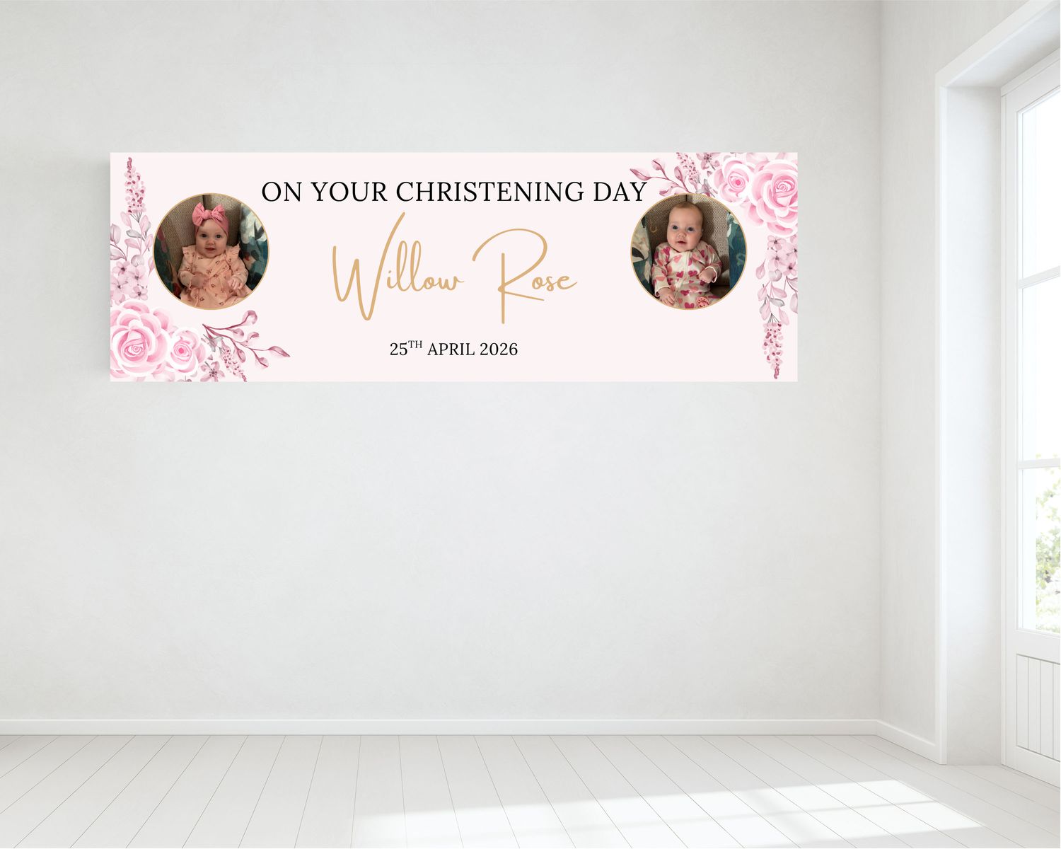 Christening Banner - Personalised - HUGE