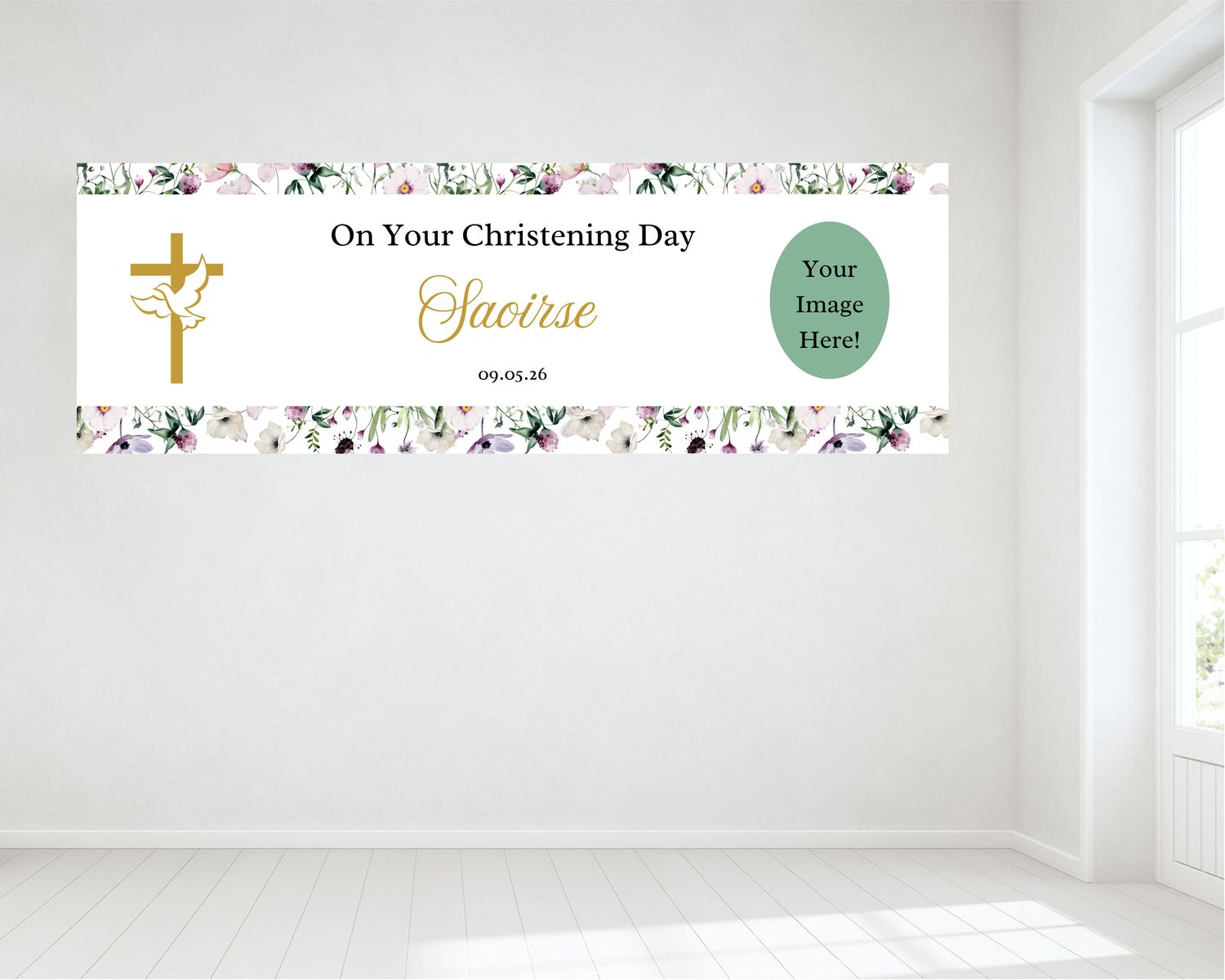 Christening Banner - Personalised - HUGE