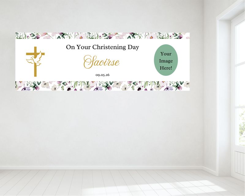 Christening Banner - Personalised - HUGE