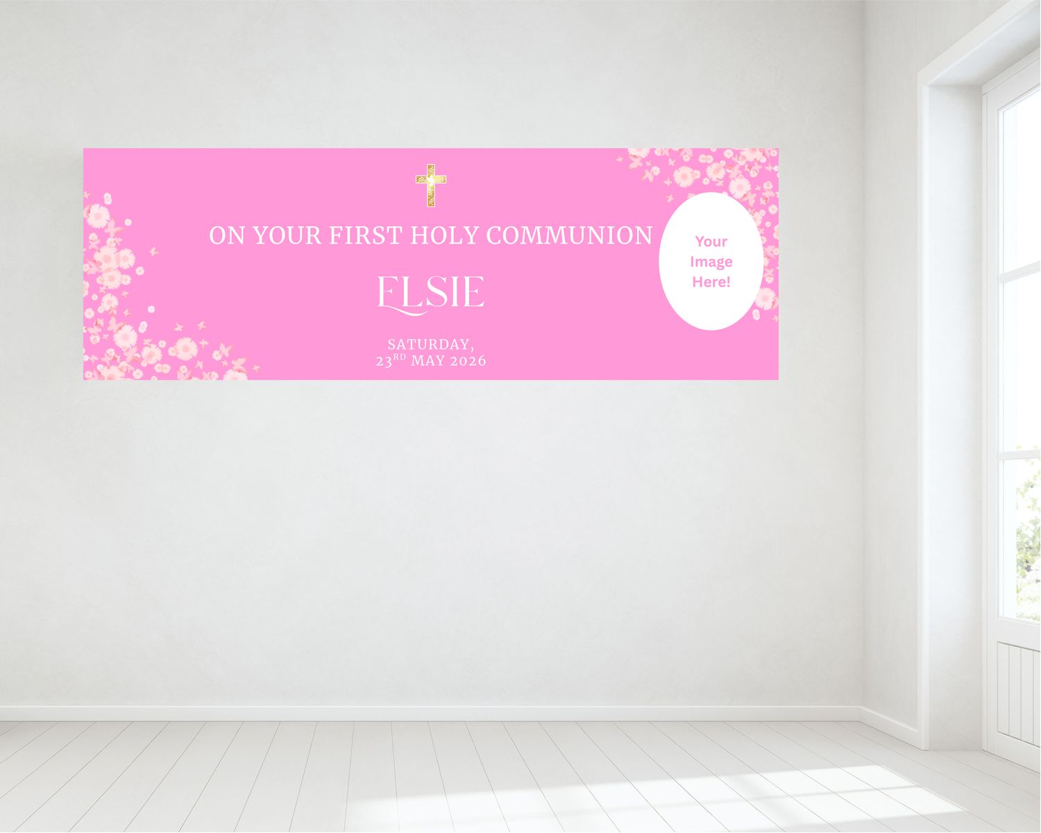 First Holy Communion Banner - Personalised With Photo HUGE
