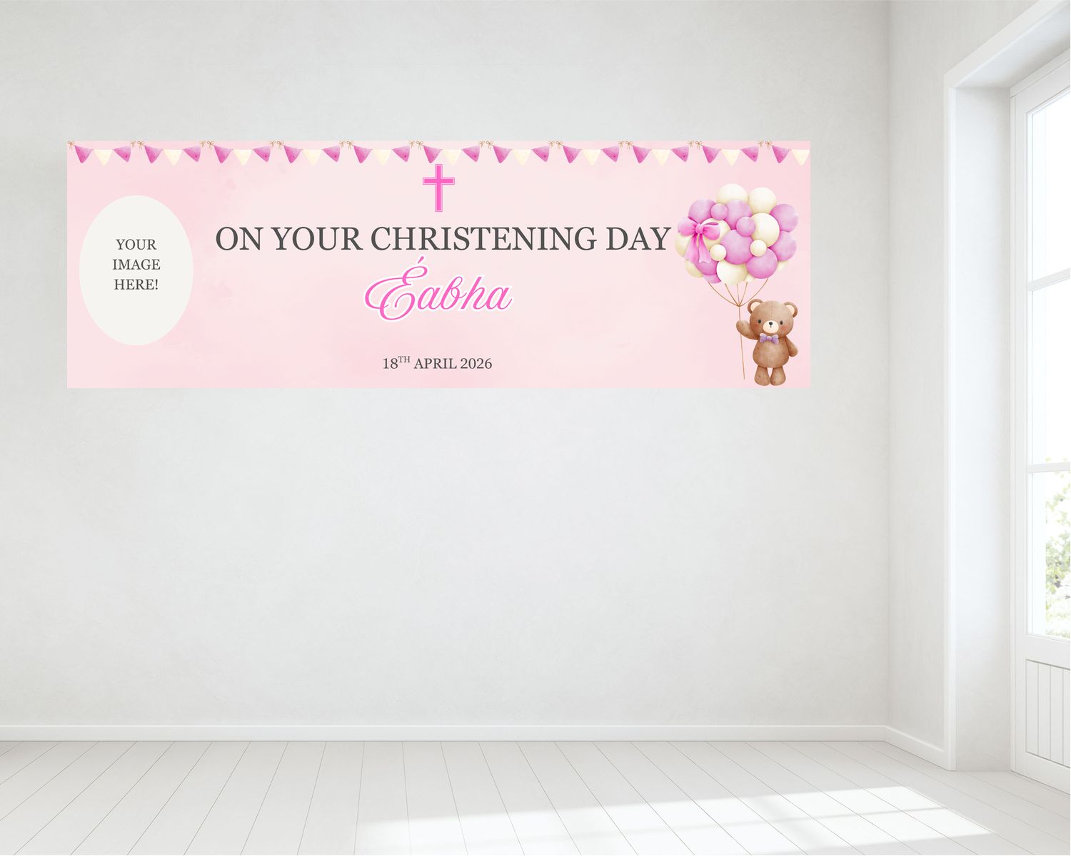 Christening Banner - Personalised - HUGE