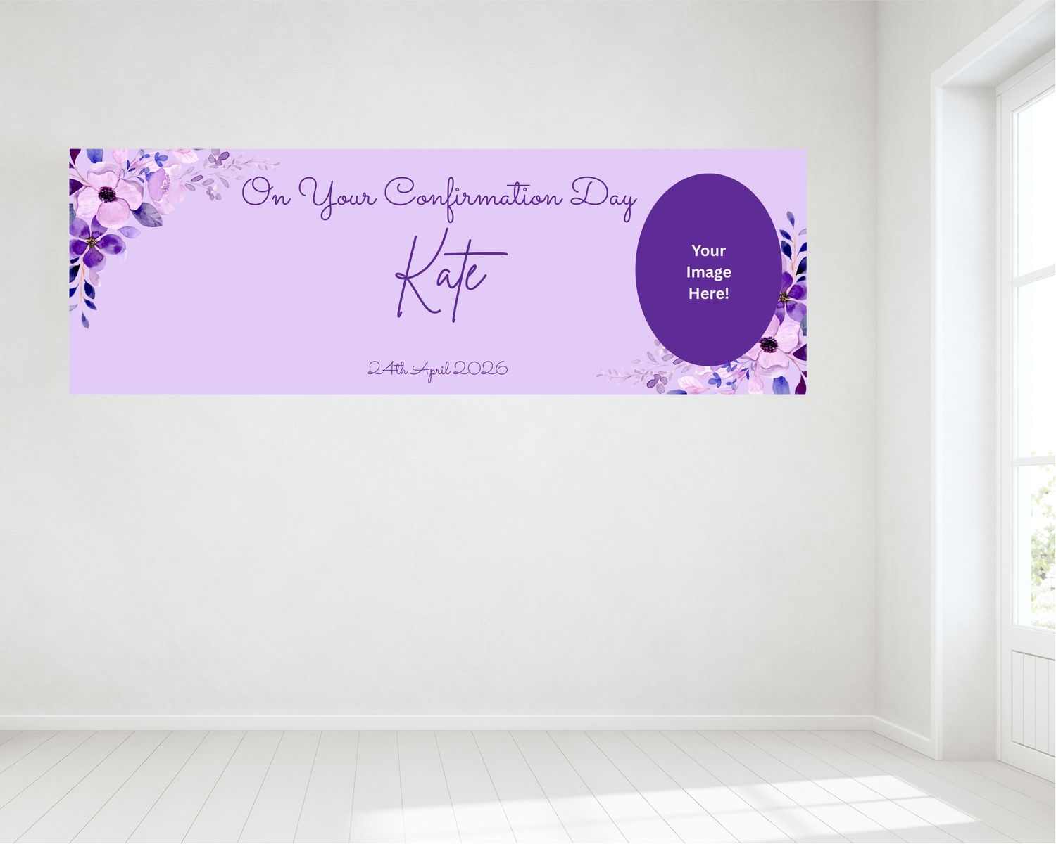 Confirmation Banner Personalised With Photo - HUGE 6ft x 2ft.