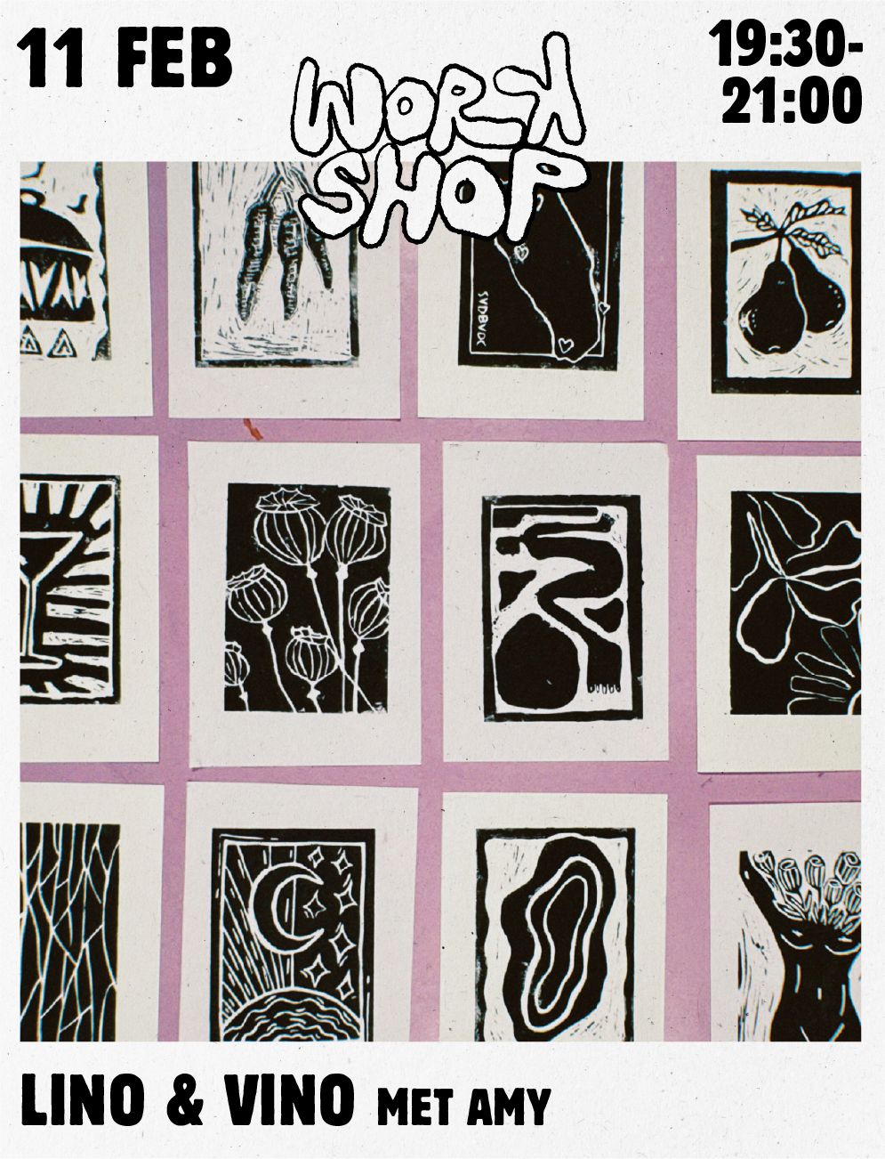 11 feb  WORKSHOP - Lino & Vino met Amy Moormann