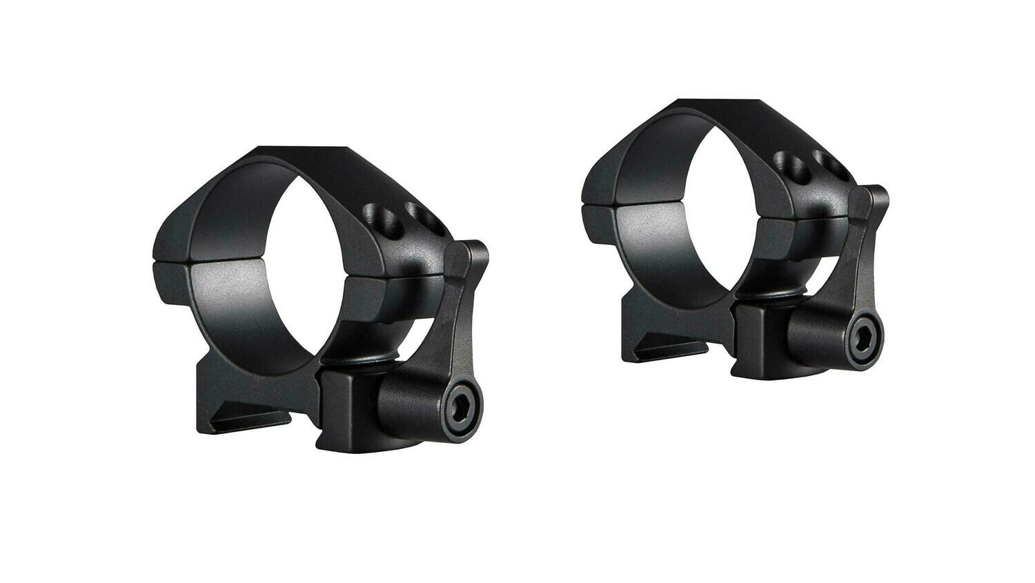 Hawke Precision Steel Ring Mounts 30mm, Config: 2 Piece, Height: Low, Rail: Weaver, Lever: Lever