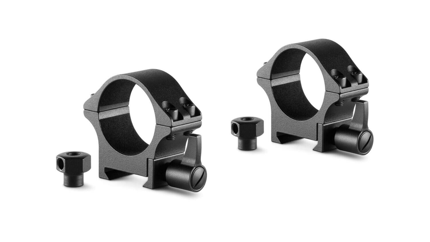Hawke Professional Steel Ring Mounts 30mm, Config: 2 Piece, Height: Low, Rail: Weaver
