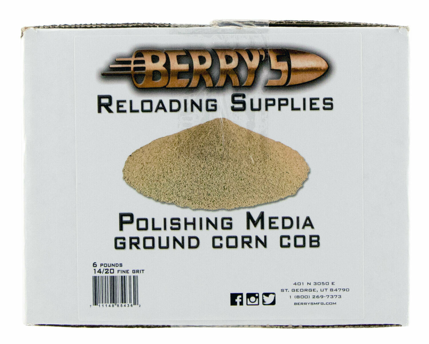 Berry&#39;s Corn Media 14/20 Grit 6Lbs Bag