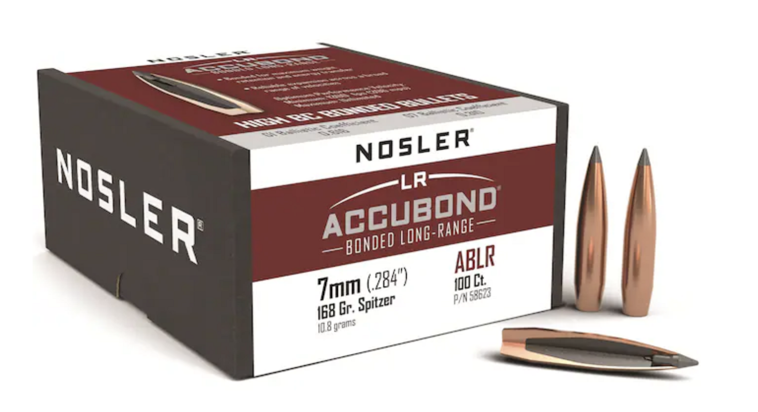 Nosler AccuBond LR 7mm 168Gr Spitzer (100)