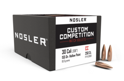 Nosler Custom Competition 30Cal 155Gr Hollow Point BT (250)