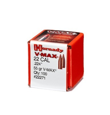 Hornady 22 Cal .224 55 gr V-MAX