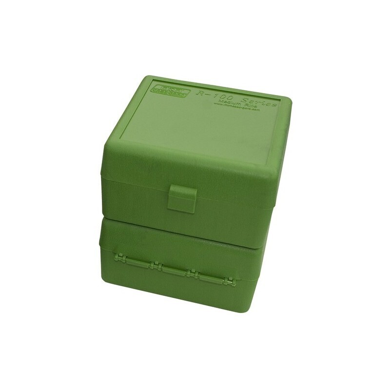 MTM Ammo Box 100 Rd Rifle Flip-Top Green