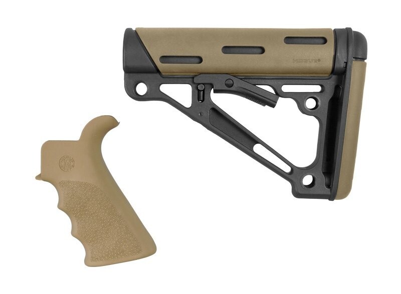Hogue AR15 Beavertail Grip &amp; Collapsible Stock - FDE