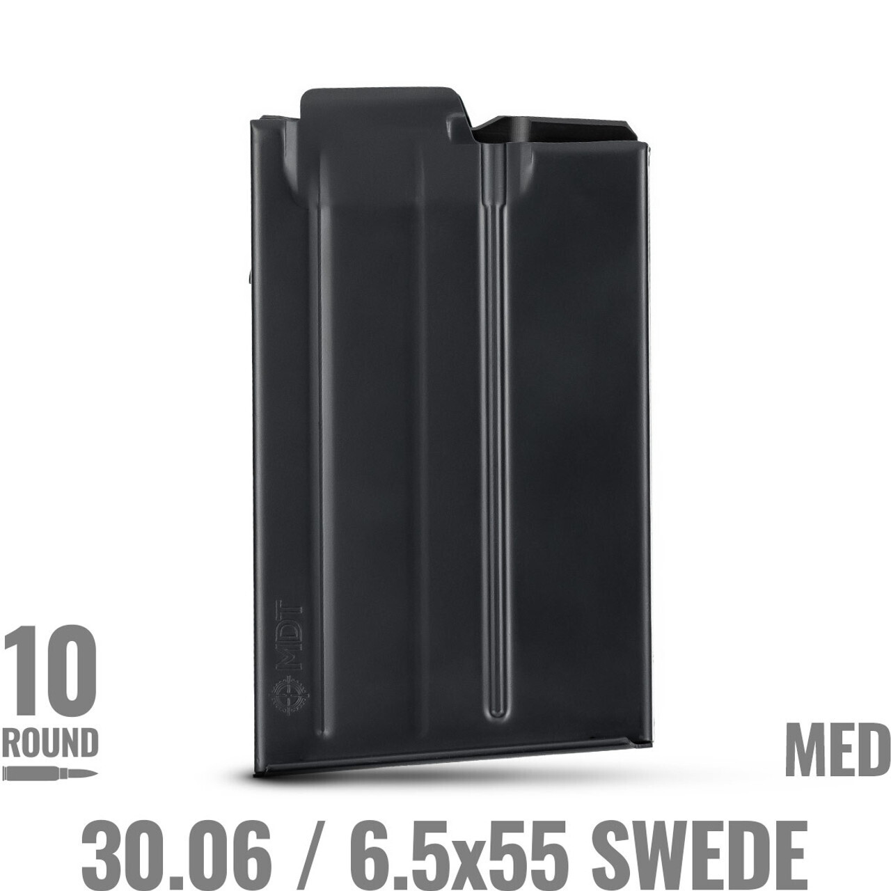 MDT 10 Round Metal Magazine - 30.06 / 6.5x55 Swede / 6.5-284 Norma Black