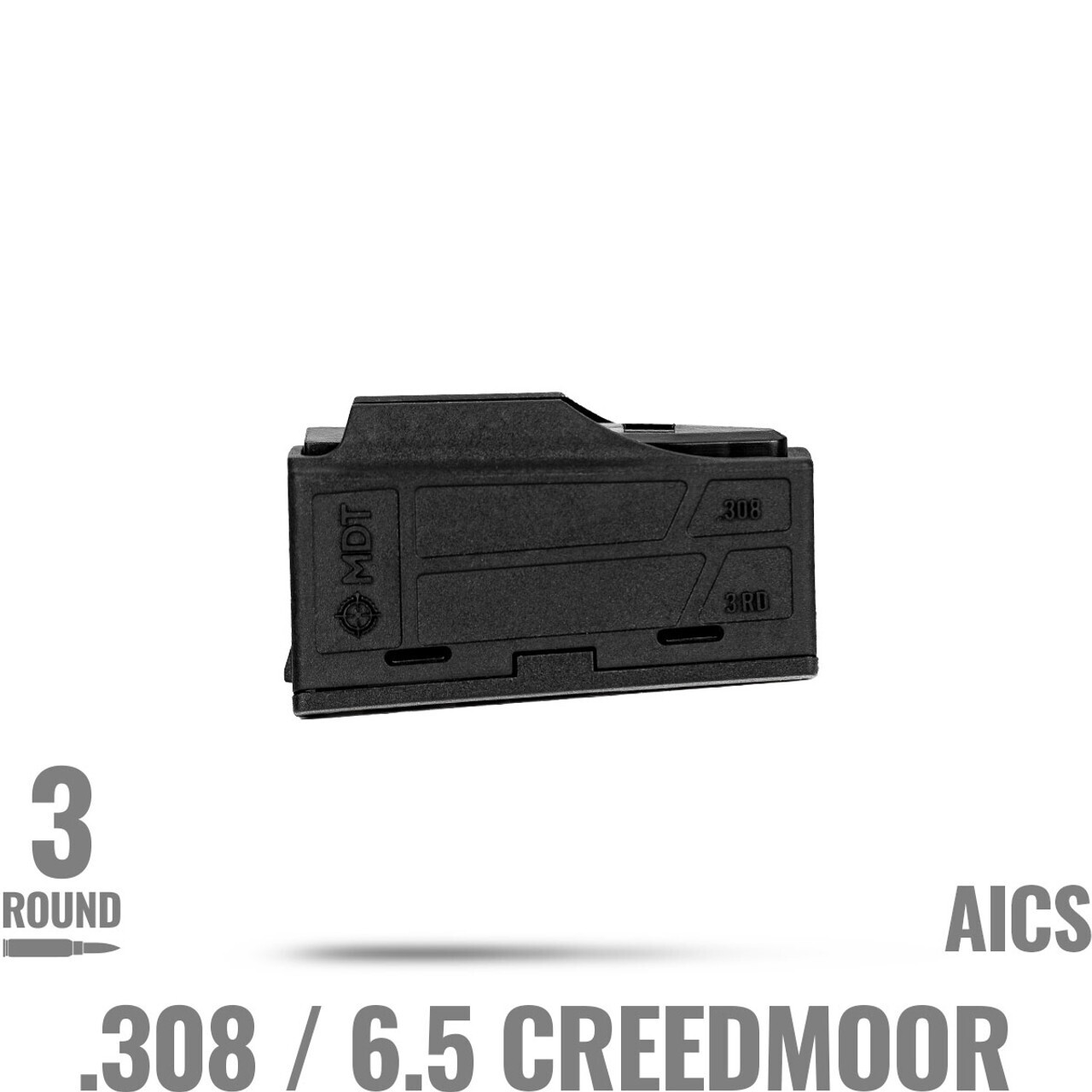 MDT 3 Round Polymer Magazine - .308 / 6.5 Creedmoor Black