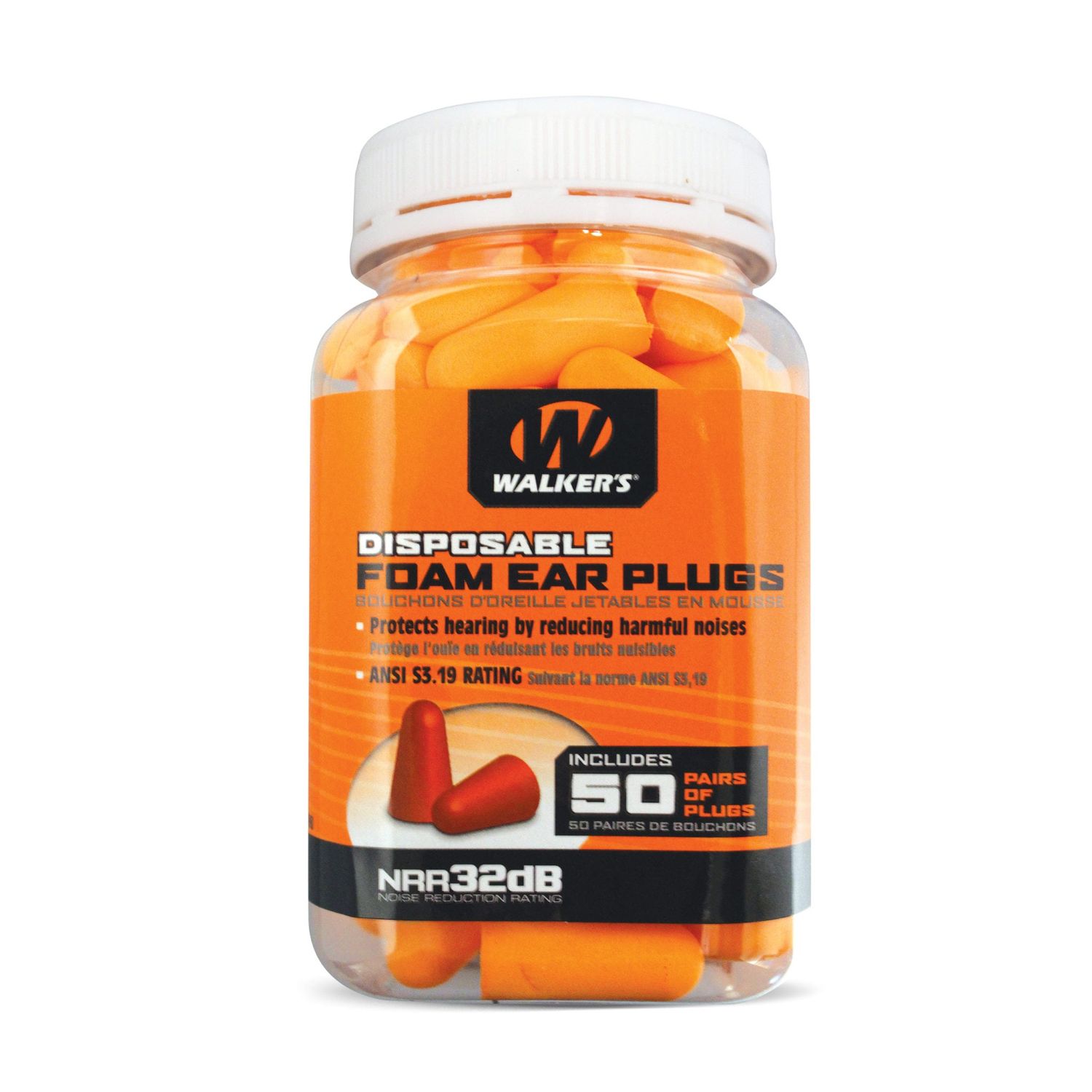 Walker&#39;s Disposable Foam Earplugs - 50 Pairs