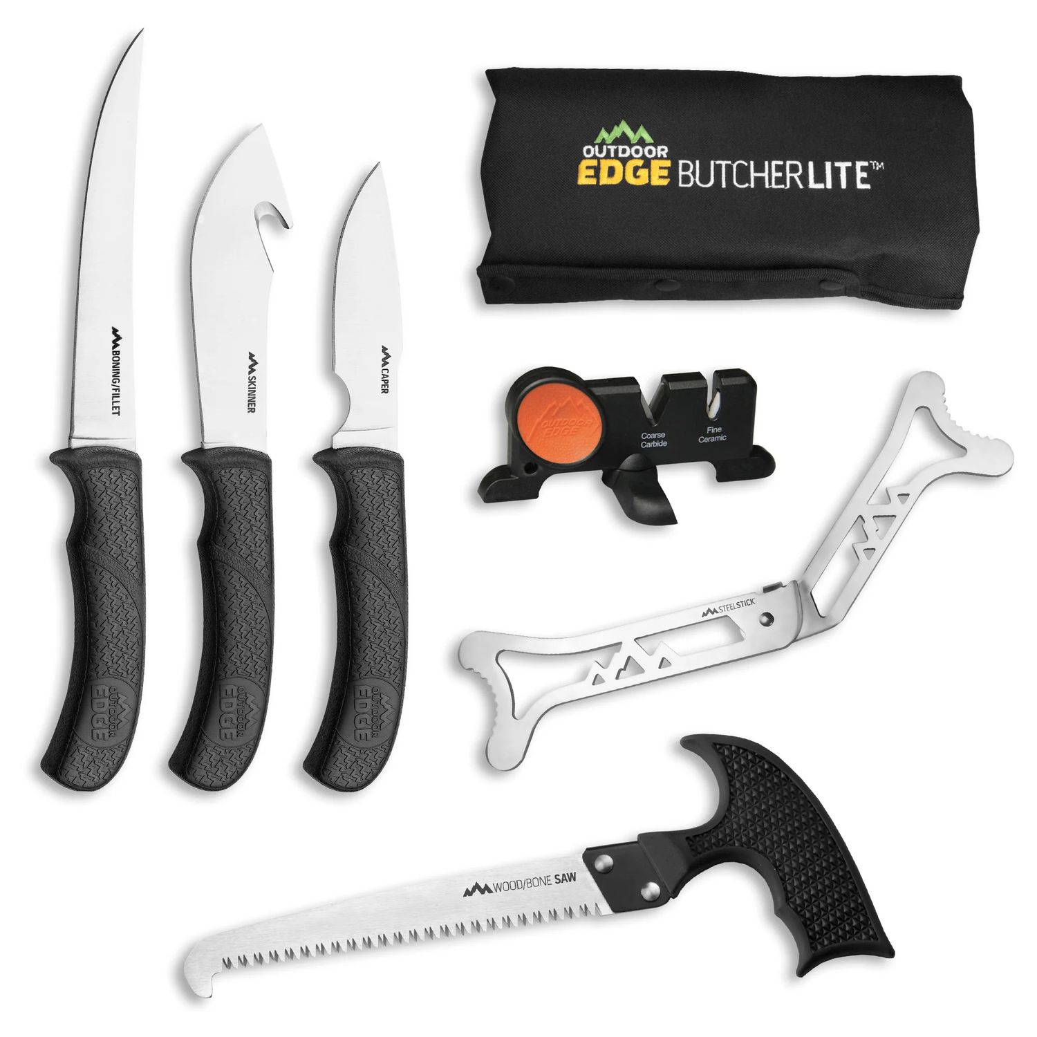 Outdoor Edge ButcherLite 8-Piece Portable Field Butcher Kit