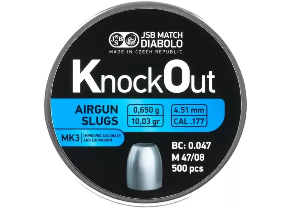 JSB KnockOut Slugs MKIII .177/4.51mm (10.03 gr) - 500 Pellets