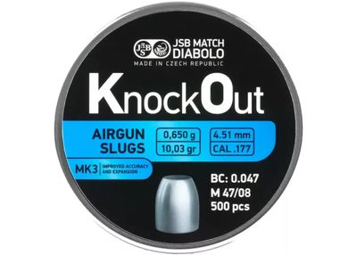 JSB KnockOut Slugs MKIII .177/4.51mm (10.03 gr) - 500 Pellets