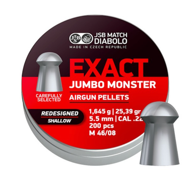 JSB Jumbo Exact Monster Redesigned Shallow Pellets 5.52mm (25.39 gr) - 200 Pellets