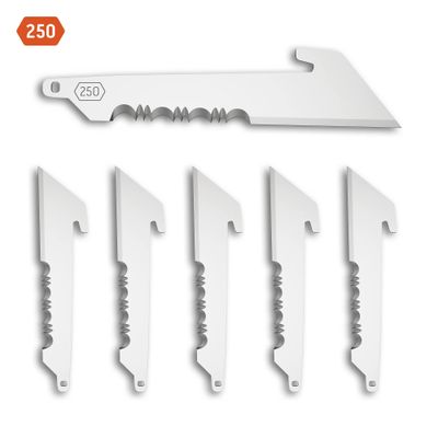 Outdoor Edge 2.5&quot; 50% Serrated Utility Replacement Blades 6-Pack (Stainless Steel)