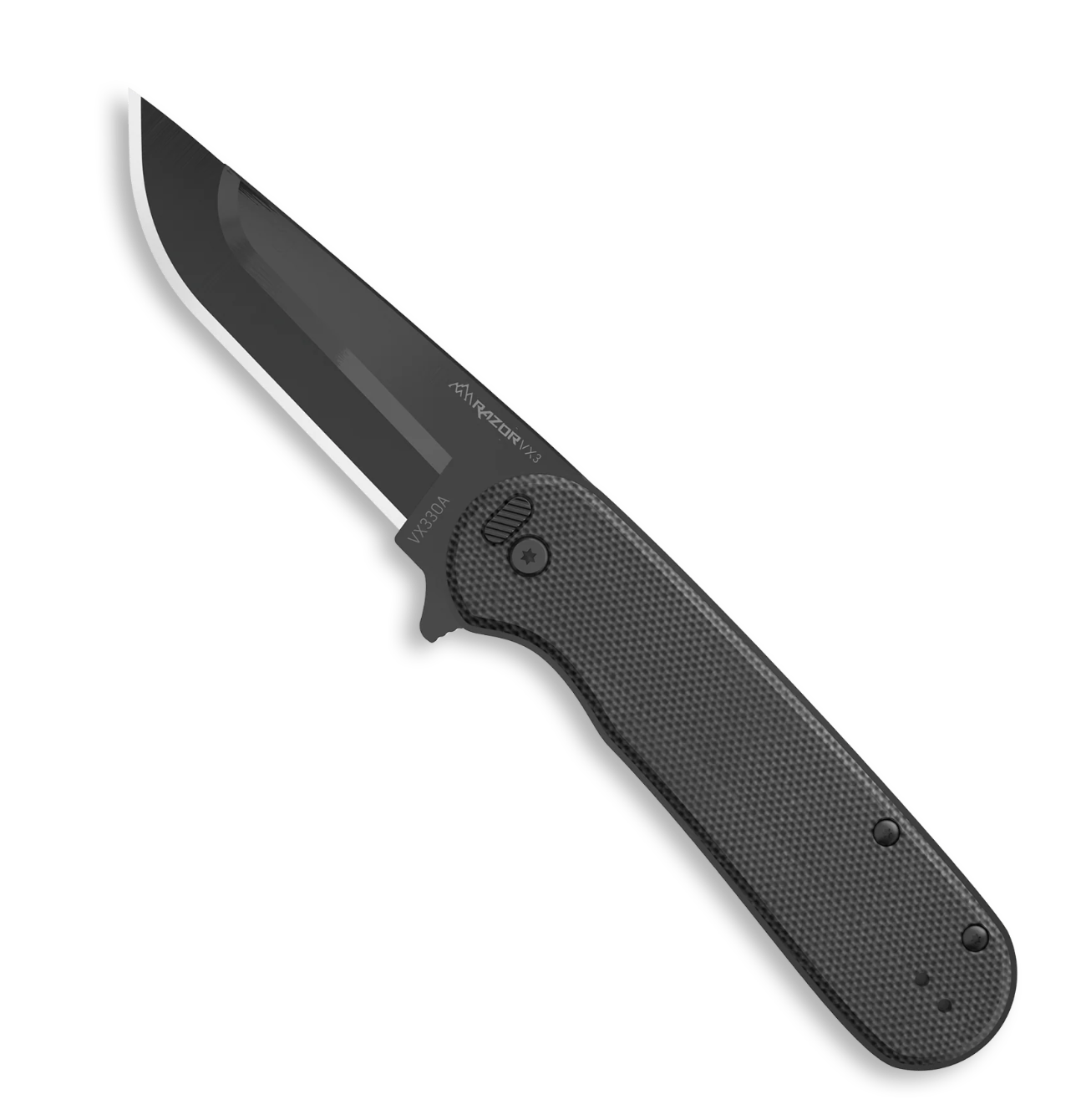 Outdoor Edge Razor VX3 3.0&quot; Replaceable Blade Ceramic Bearing Flipper EDC Knife - Black G10