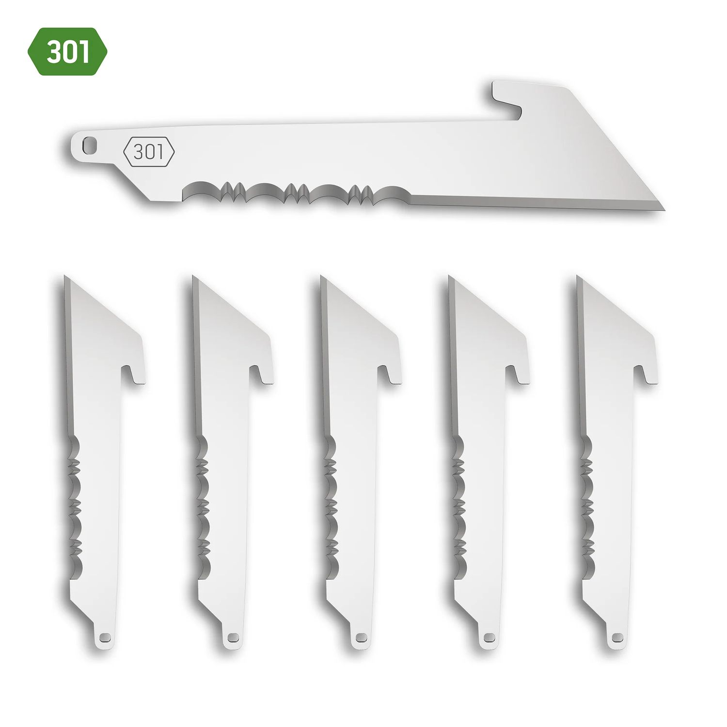 Outdoor Edge 3.0&quot; 50% Serrated Utility Replacement Blades 6-Pack