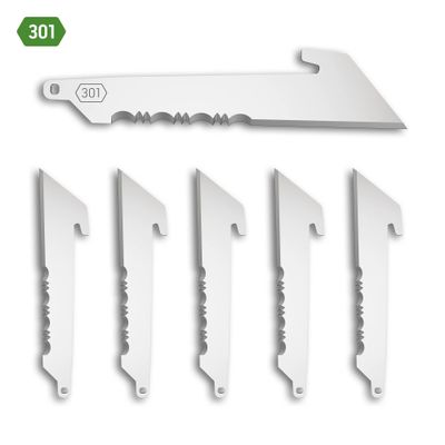 Outdoor Edge 3.0&quot; 50% Serrated Utility Replacement Blades 6-Pack