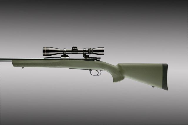 Hogue OverMolded Rifle Stock (Pillar Bed) - Olive Drab Green