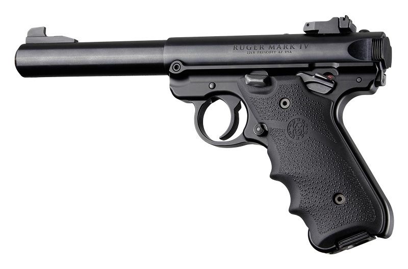 Hogue Ruger MK IV: Black Rubber Grip with Finger Grooves - Black
