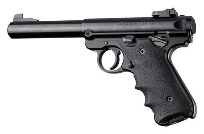 Hogue Ruger MK IV: Black Rubber Grip with Finger Grooves - Black