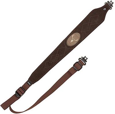 Allen Big Game Suede Deer Head Rifle Sling with Swivels, Black &amp; Brown