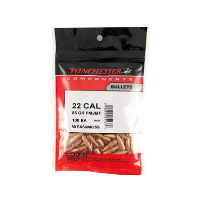 Winchester Bullets 55gr FMJ BT 22 Cal (100)
