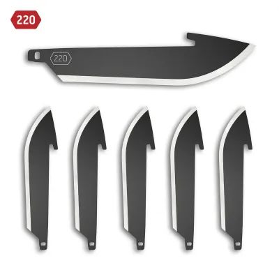 Outdoor Edge 220 (2.2&quot;) Drop-Point Replacement Blades 6-Pack (Black-Oxide)