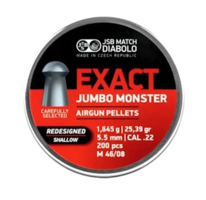 JSB Jumbo Exact Monster Redesigned Shallow Pellets 5.52mm (25.39 gr) - 200 Pellets