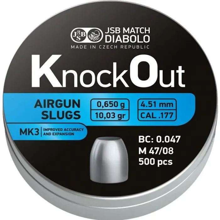 JSB KnockOut Slugs MKIII .177/4.51mm (10.03 gr) - 500 Pellets