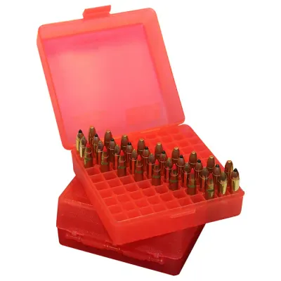 MTM Ammo Box 100 Rd 22 Mag - 17 HMR Red