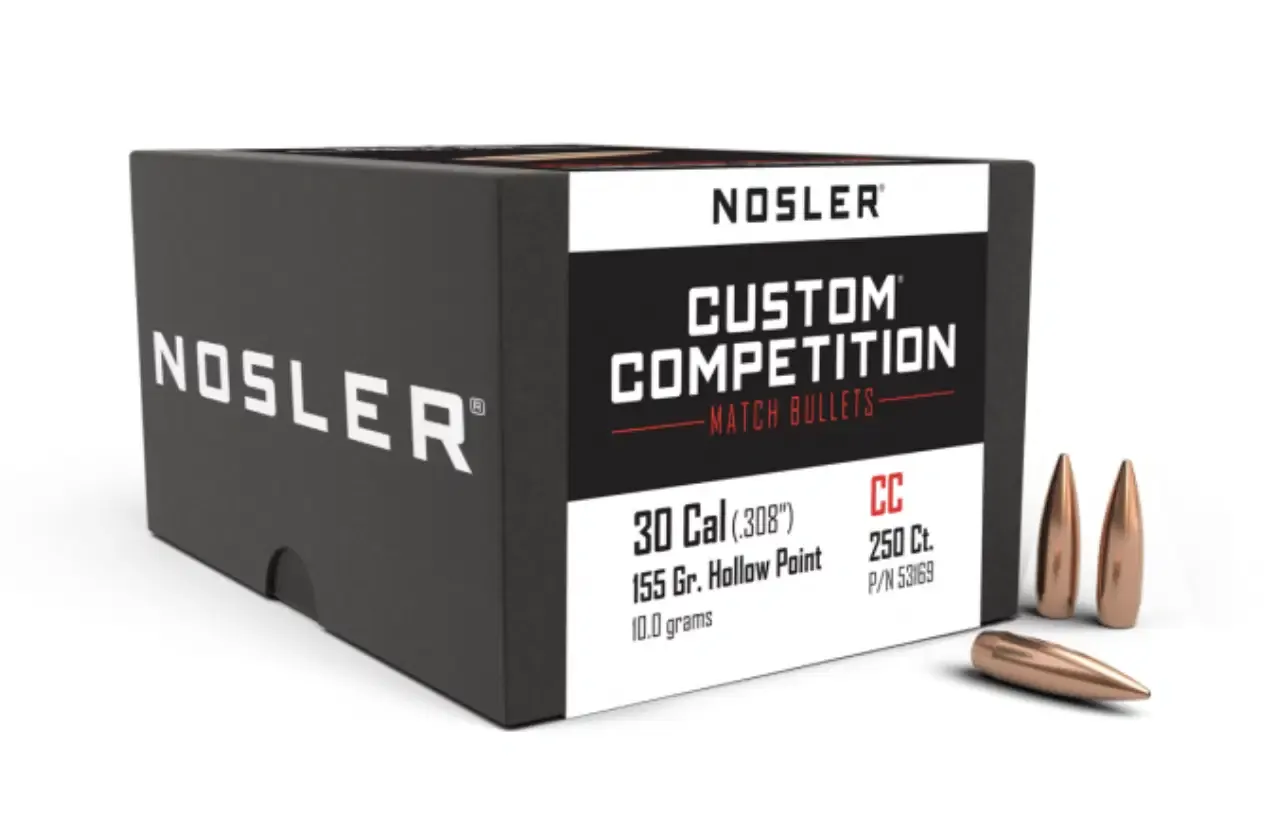 Nosler Custom Competition 30Cal 155Gr Hollow Point BT (250)