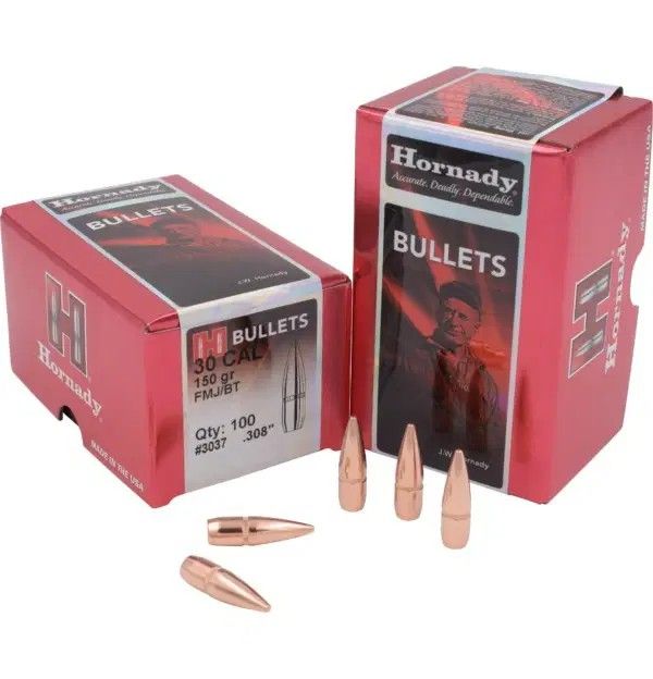 Hornady 30-150Gr FMJ-Bt (100) - Reloading Rifle Bullets
