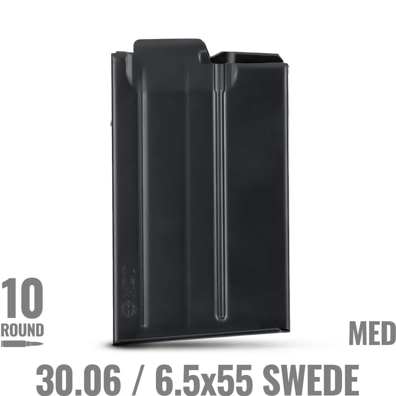 MDT 10 Round Metal Magazine - 30.06 / 6.5x55 Swede / 6.5-284 Norma Black