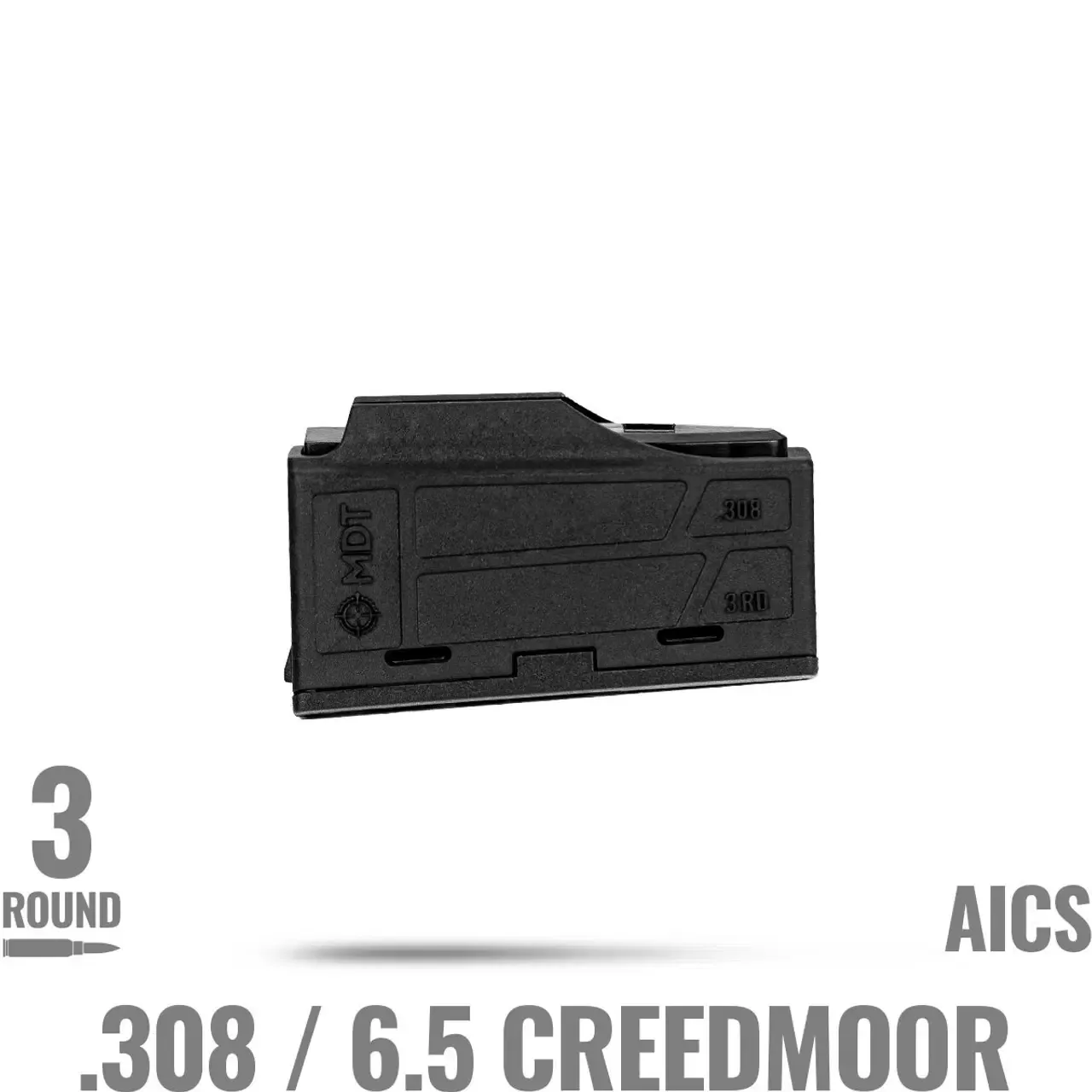 MDT 3 Round Polymer Magazine - .308 / 6.5 Creedmoor Black