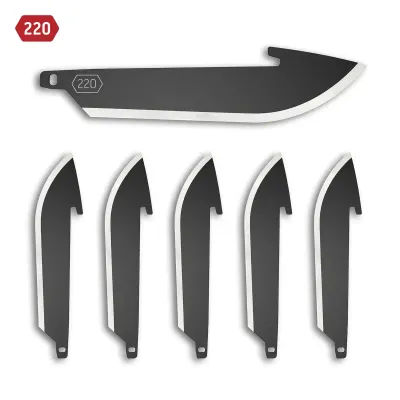 Outdoor Edge 220 (2.2") Drop-Point Replacement Blades 6-Pack (Black-Oxide)